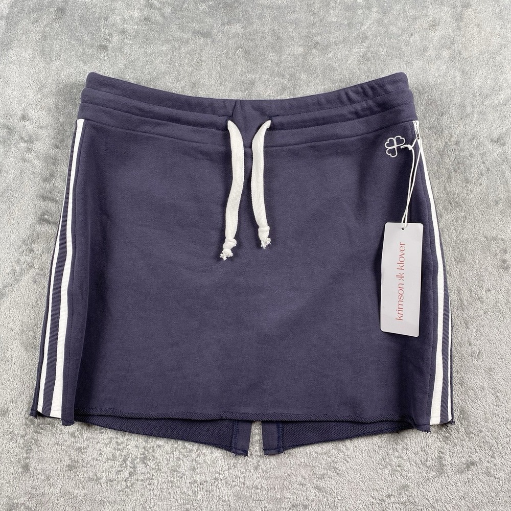 Krimson Klover Skirt Womens S Blue Joyride Mini Track Suit Stripe Athletic NWT‎